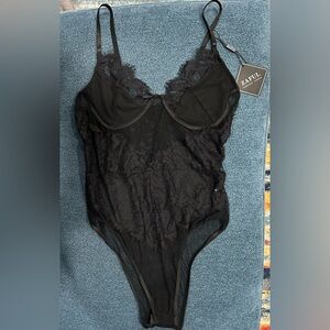 NEW black lacy/mesh bodysuit